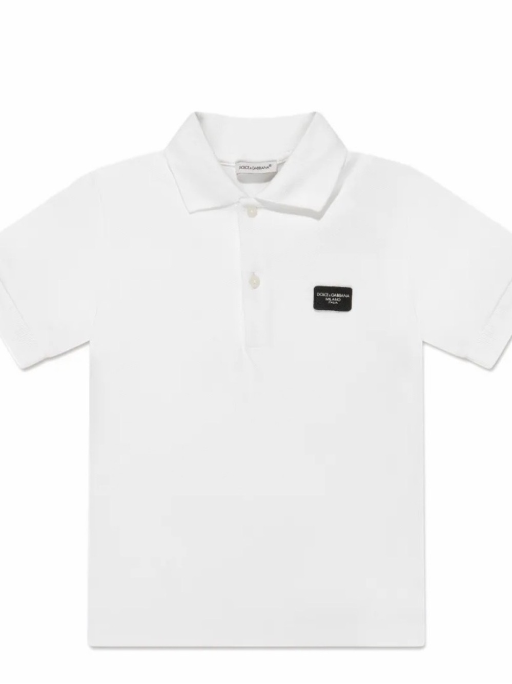 Dolce & Gabbana White Polo with Chest Patch